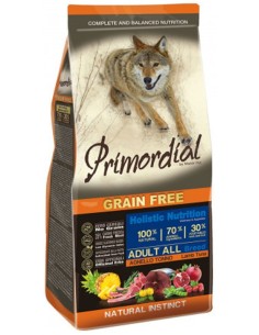 Croquettes sans céréales pour chien Adulte - Primordial goût thon et agneau - sac de 12kg