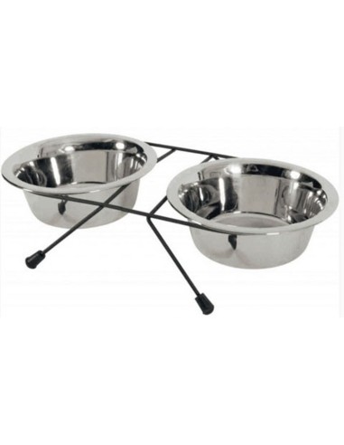 Support + 2 Bols Inox 1,3L Zolux