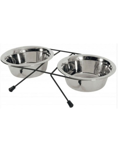 Support + 2 Bols Inox 1,3L Zolux