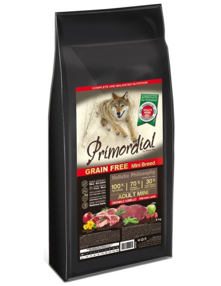 Croquettes pour chien de petite taille Primordial sans céréales - 6kg