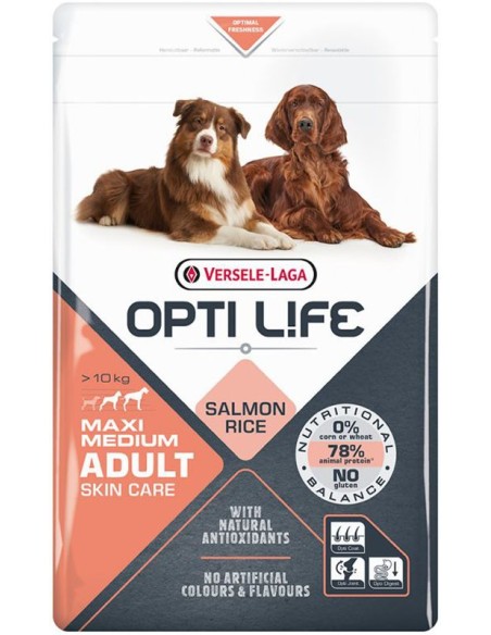 Medium  et  Maxi Adult Skin Care 12.5Kg - Opti-Life - Croquettes chiens adultes