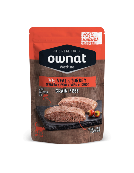 Ownat Chat Wetline Dinde et Veau 85gr