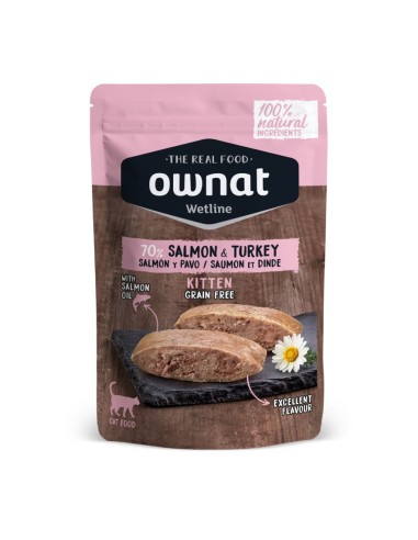 Ownat Chat Wetline Kitten Saumon et Dinde 85gr