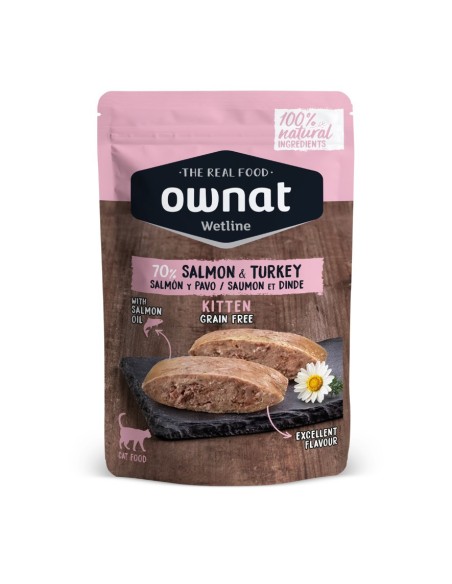 Ownat Chat Wetline Kitten Saumon et Dinde 85gr