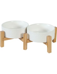 Support 2 Ecuelles Gres Keramo blanche 600ml