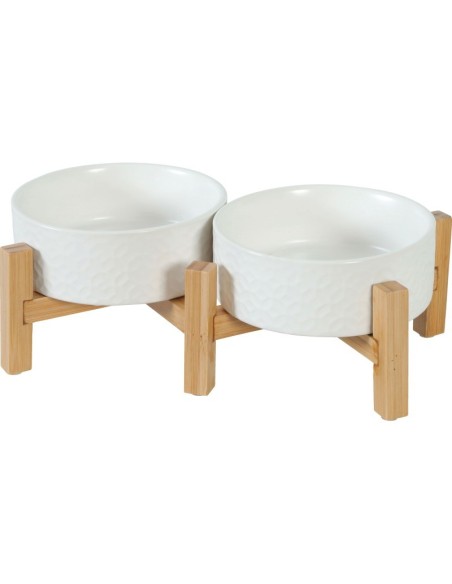 Support 2 Ecuelles Gres Keramo blanche 600ml