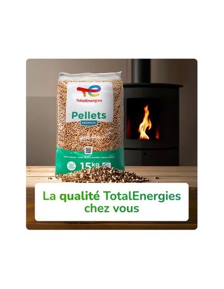 Pellets/Granulés de bois TotalEnergies DIN+ 15Kg